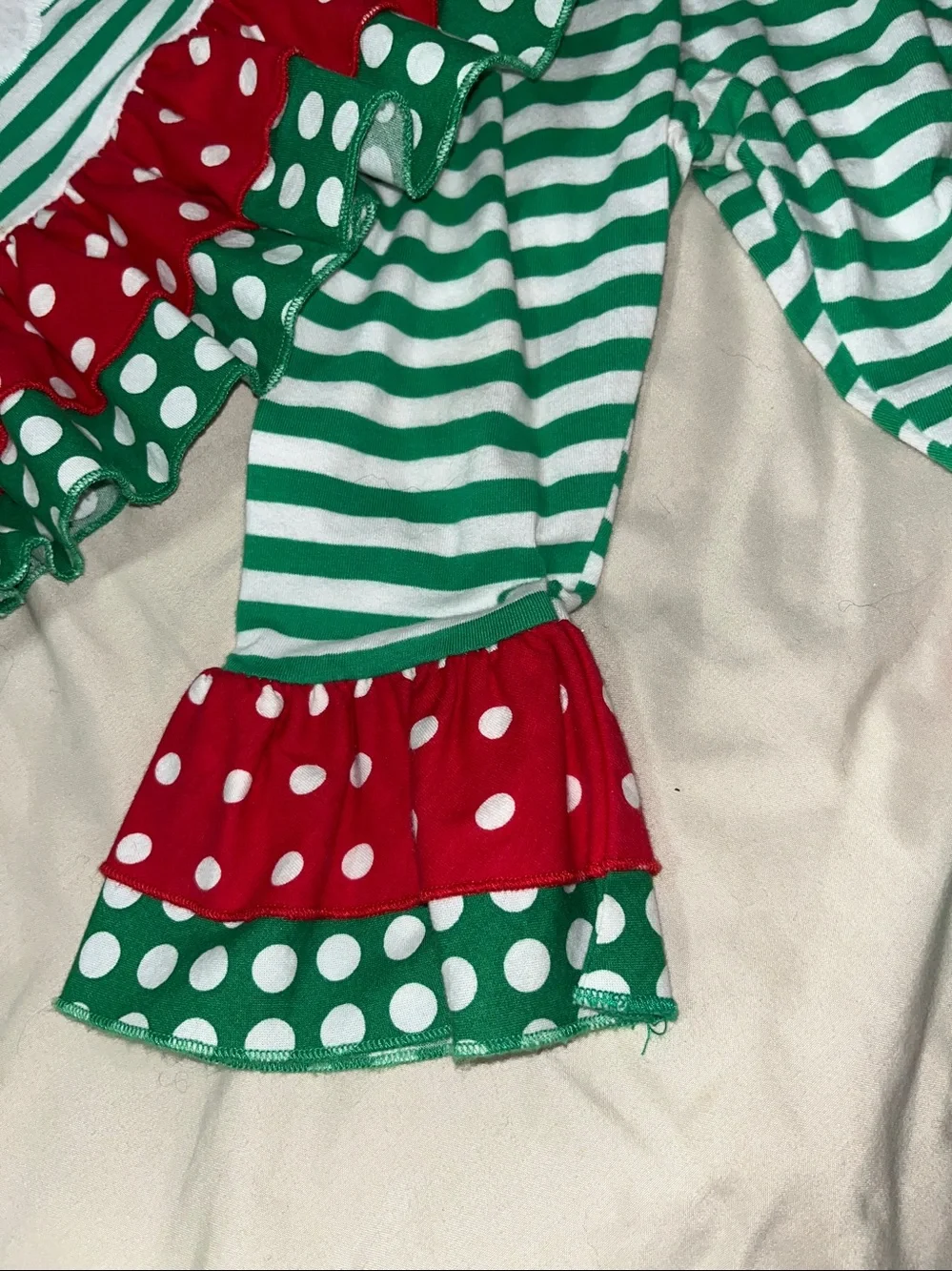 Vintage Bailey Boys 2pc SANTA Outfit tunic ruffle pant 💯 cotton
